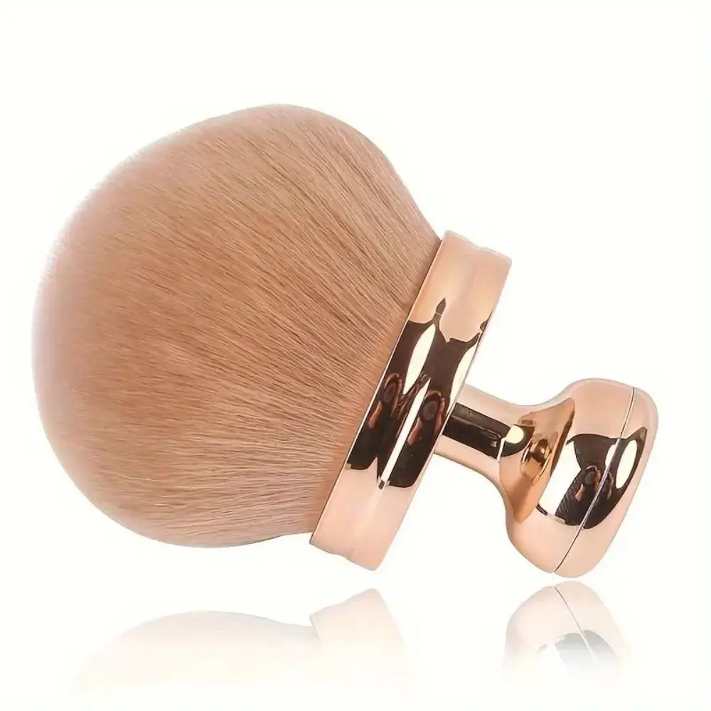 Multi-Purpose Ergonomic Extra Large Body Makeup Brush Mushroom Soft Wide-Headed Kabuki Brush Cute Gold Nail Powder Brush Beauty