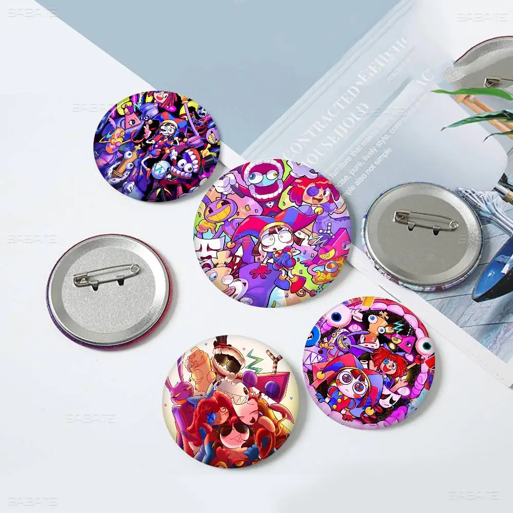 Cartoon T-The A-Amazing D-Digital C-Circus Creative Pins Faces Round Snap-in Brooch Badge Backpack Hat Accessories Jewelry Gifts