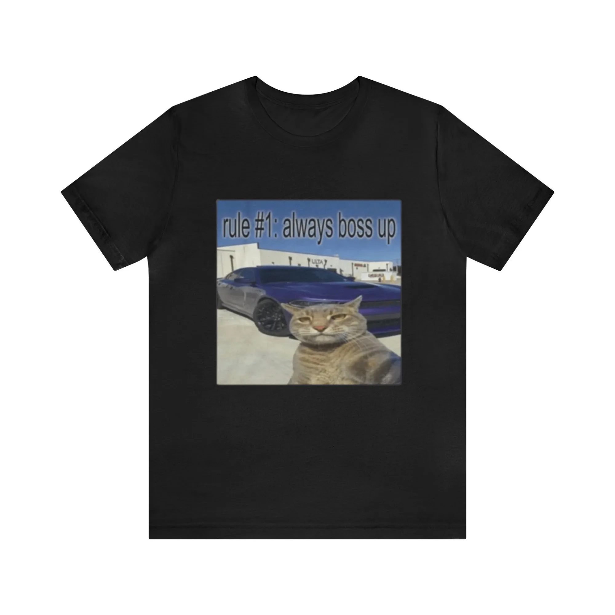 T-shirt da donna vintage divertente per lo audace e giocosa T-shirt stampata in stile quotidiano Always Boss Up Cat Abbigliamento casual da donna