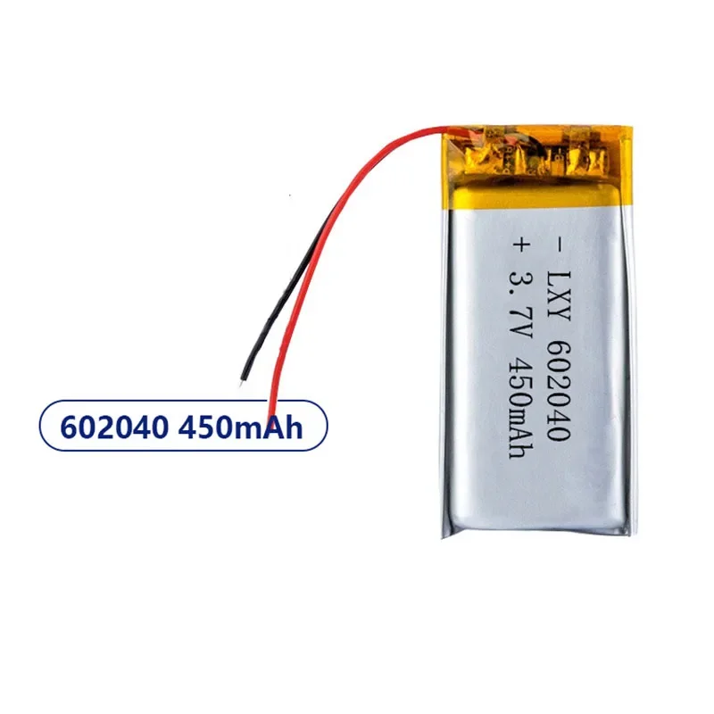 2022 New Arrival Hot High Quality 602040 3.7v 450mAh High Capacity Rechargeable Lithium Li-po Li-polymer Li Ion Battery