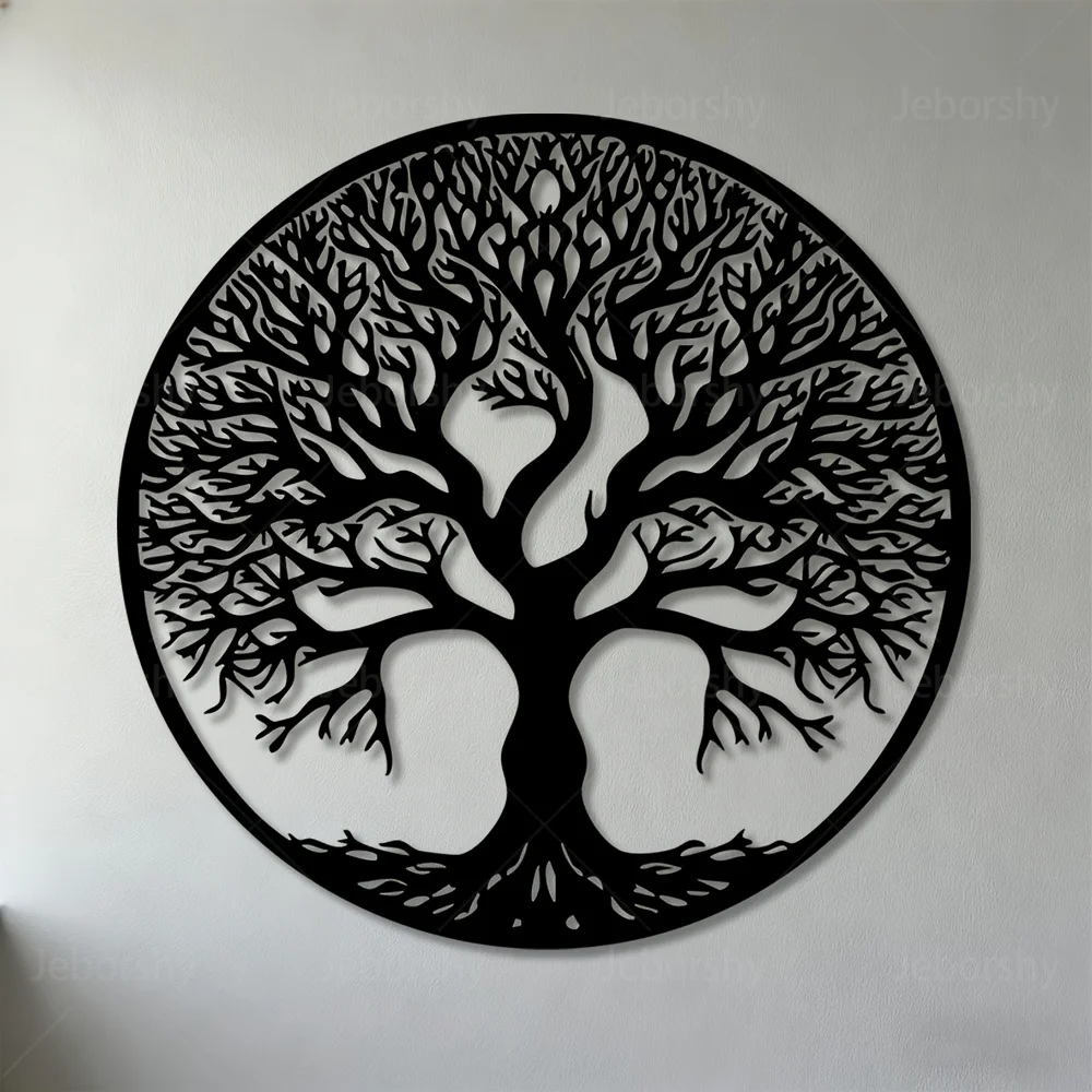 2D Flat Tree of Life Metal Wall Art Iron Spiritual Wall Decor for Living Room Bedroom Gift for Family Symbol