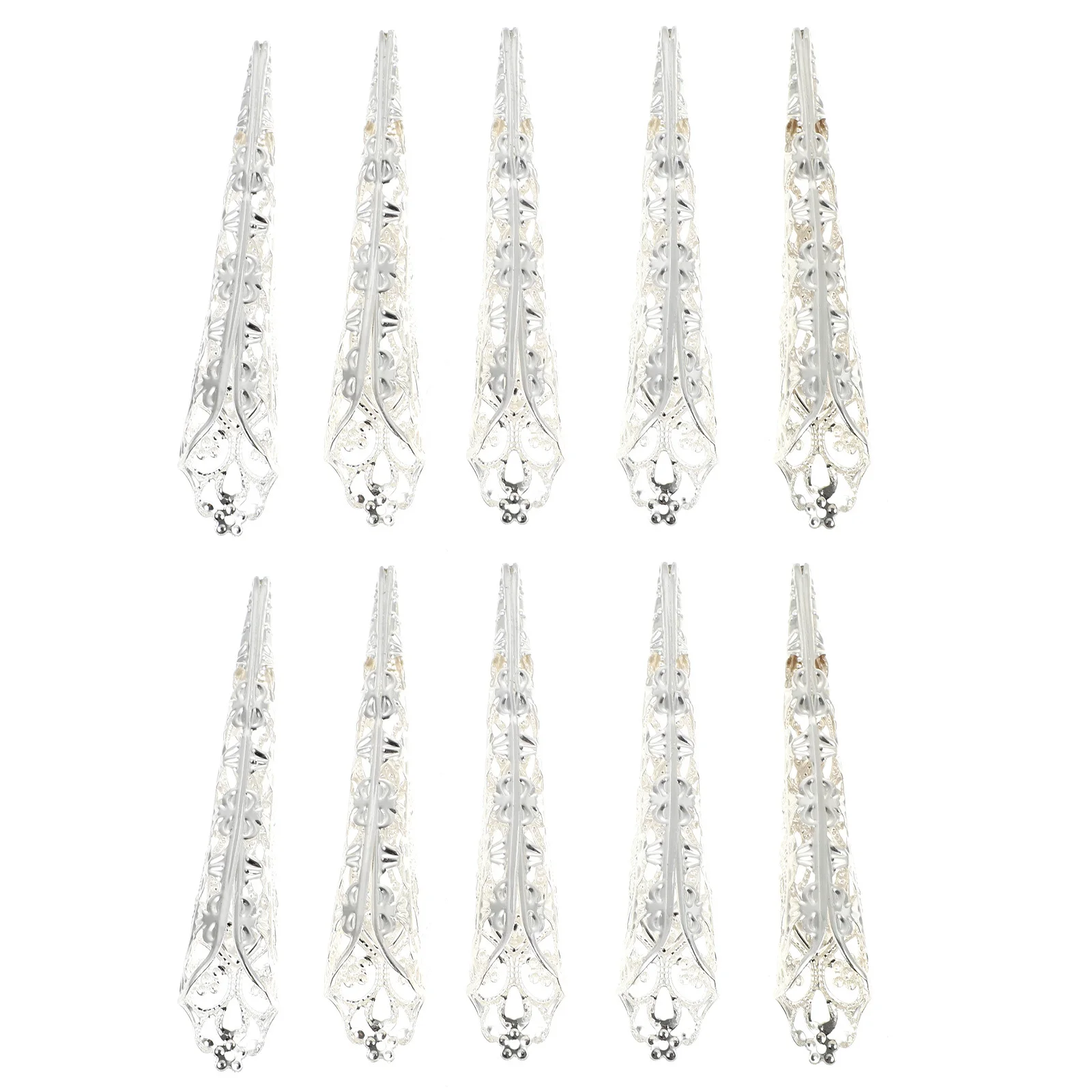 10 قطعة مخالب مجوفة خواتم معدنية أظافر مخلب تأثيري اكسسوارات دائم Longwear مريحة صالح إصبع مخلب #5