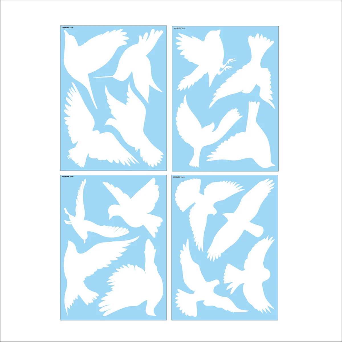 Bird Anti-Collision Window Stickers White Removable Electrostatic Glass Decorative Stickers Warning