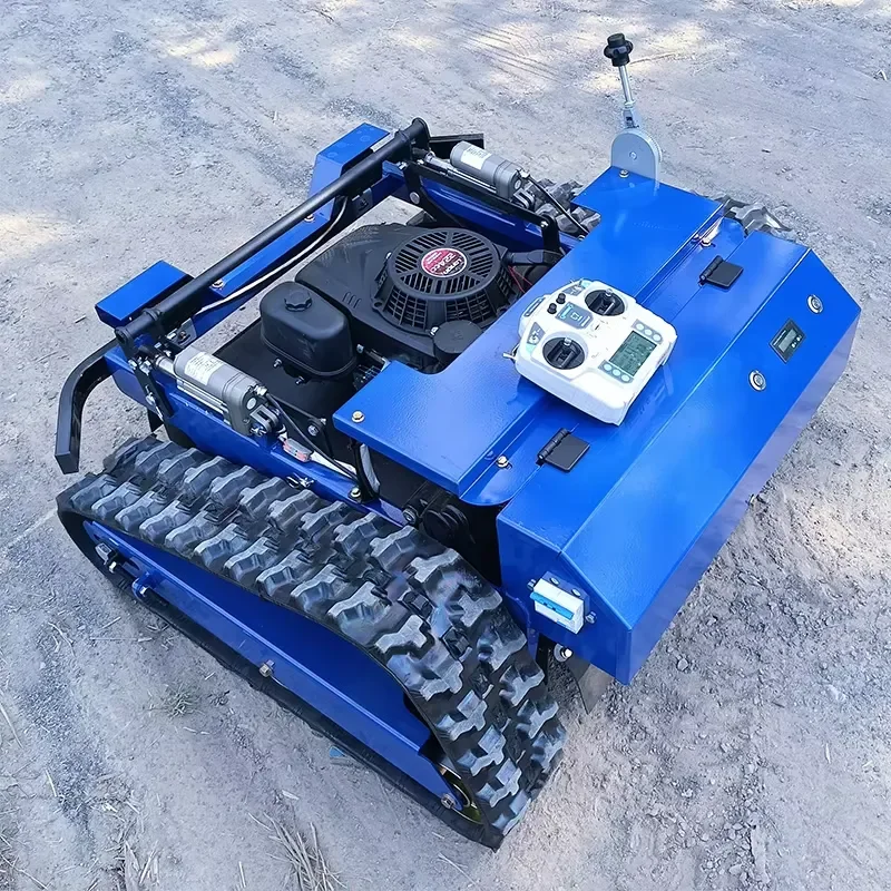 Mini Intelligent Remote Control Crawler Lawn Mower 500mm Cutting Width 24V Four‑Stroke Garden Grass Cutter CE Certified