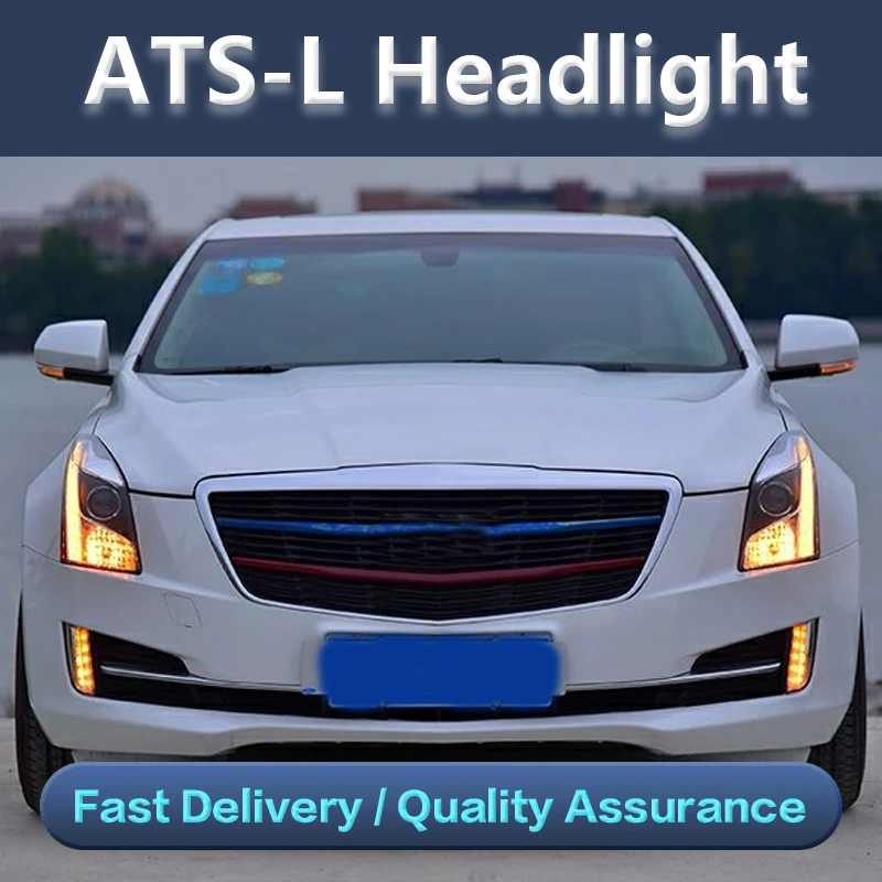 LED Headlights for Cadillac ATS ATS-L 2013-2019 With Double Xenon Projectore LENS Front Lamp Assembly