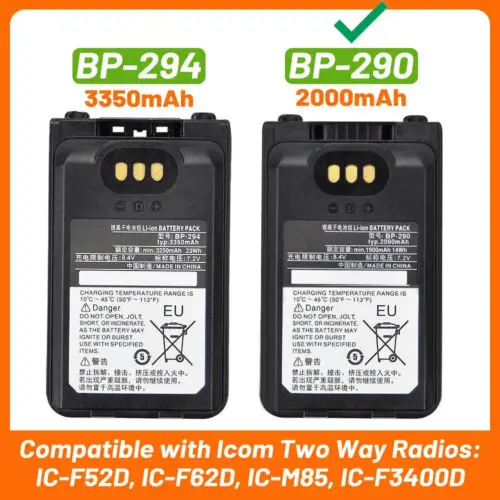 Neuer 7,2 V 2000mAh Li-Ionen-Akku BP-290 für Radio Walkie Talkie Icom IC-F52D IC-F62D IC-M85 Funkgerät