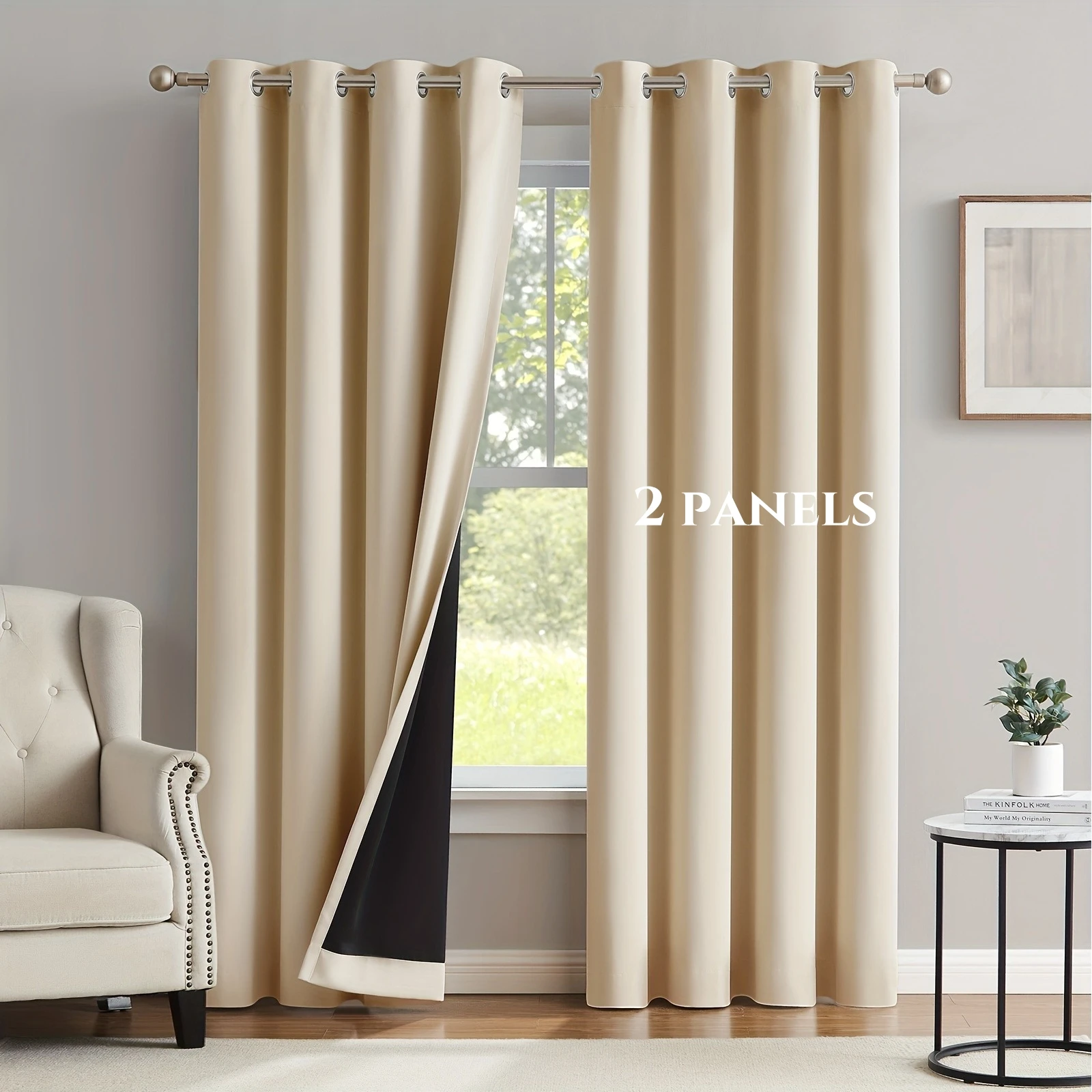 Rideau occultant 100% solide à 2 panneaux, rideaux pour chambre à coucher, décoration de salon, Prot