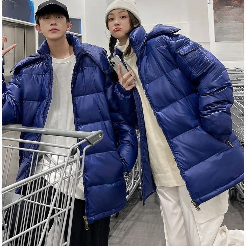 

Новый стандартный удобный и модный пуховик для пары, утепленный пуховик для мужчин и женщин, глянцевая зимняя теплая куртка