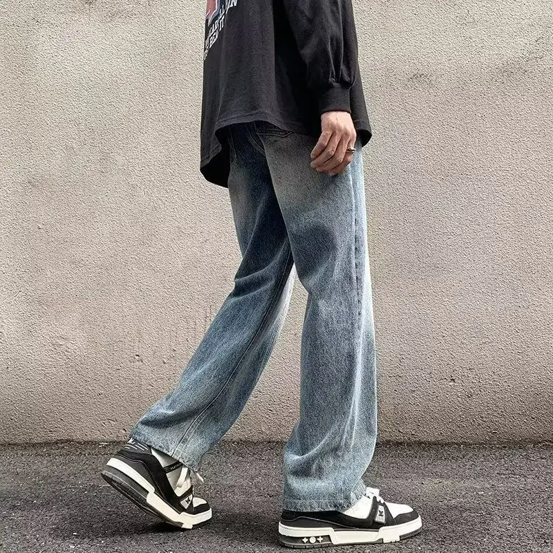 Menswear Clothing Designer Loose Straight Trendy Brand Man Luxury Jeans Cargo Pants Jeans Men Cowboy Pants Italy Clothes for Man