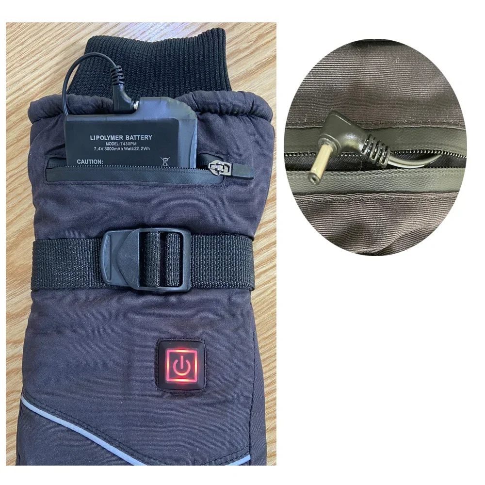 Зимние нагревательные перчатки 7,4 В 3000 мАч, литий-полимерный аккумулятор для сохраняющих тепло носков, одежды, шапок, спортивных перчаток на открытом воздухе