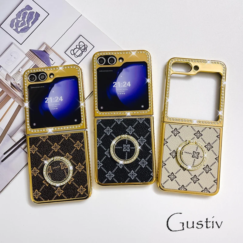 

Luxury Classics Retro Pattern Phone Case For Samsung Galaxy Z Flip 5 5G Z Flip5 Flip5 Flip 4 Shockproof Back Cover For ZFlip 3