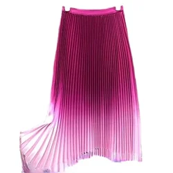 Gradient Pleated Skirt Women's Spring long Pleated Skirts