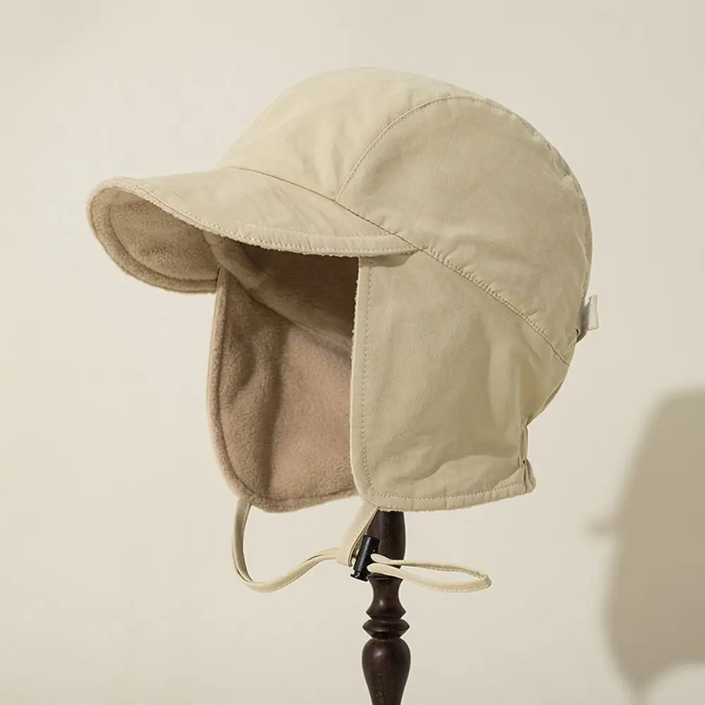 

Lei Feng Cap Ear Protection Earflap Hat Windproof Winter Cap Bonnet Hat Thick Warm Casual Velvet Pilot Hat Running Cycling