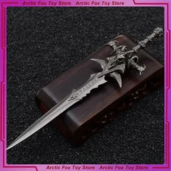 14cm World of Warcraft Anime Figure Lich King Frostmourne Metal Crafts Small Ornament Elite Model Desktop Decoration Gifts Toys