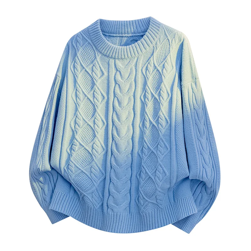 2025 Men Korean Knitwear Loose Twist Knit Pullover New Men Round Neck Sweater Autumn Winter Male Warm Couple Sweaters Tops