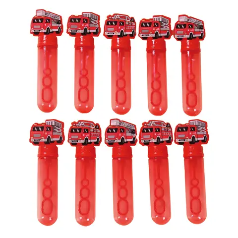10pcs 빨간 소방차 버블 완드 생일 축하 파티 장식 어린이 호의 버블 병 웨딩 건설 베이비 샤워 용품