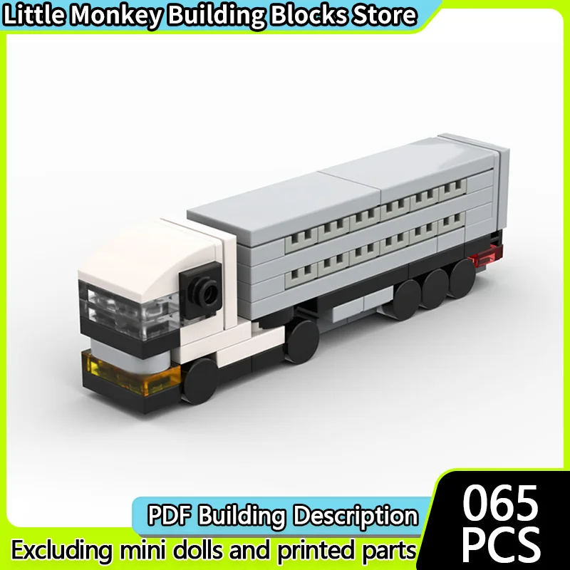 

City Car Model MOC Building Bricks Micro Livestock Transport Truck Modular Technology Children Holiday Gifts Assemble Toys Suit