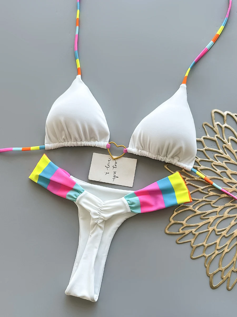 

Micro Bikinis 2026 New Thong Swimsuit For Women Sexy Swimwear Brazilian Bikini Set Striped Biquini Swimsuit Summer Beachwear