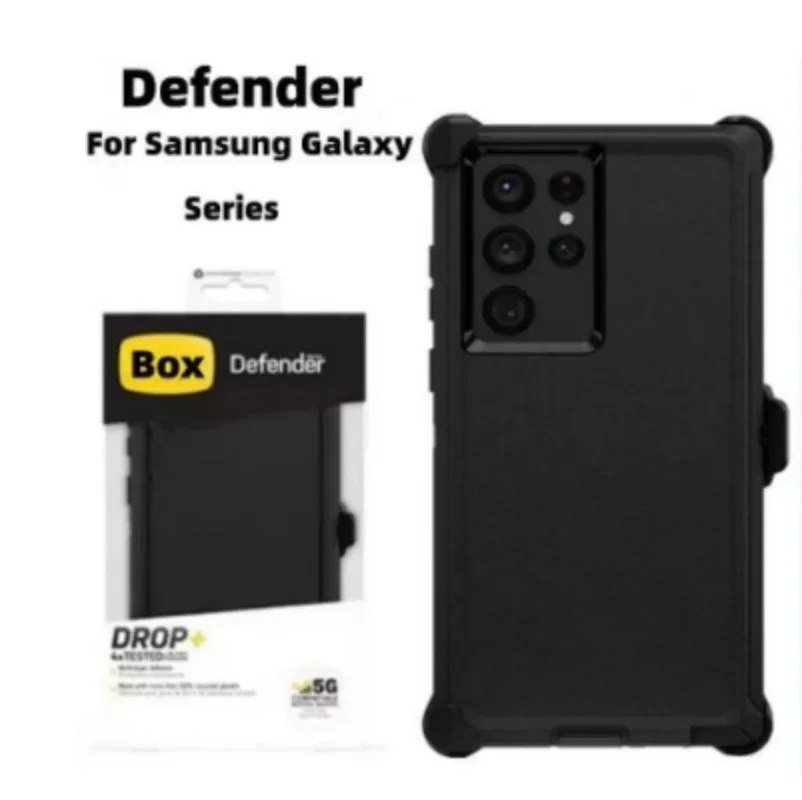 BX New With Clip For Otter Mechanical Type Defender Series Box For Samsung S24 Ultra S24p Case S22Plus s23 ultra With Package