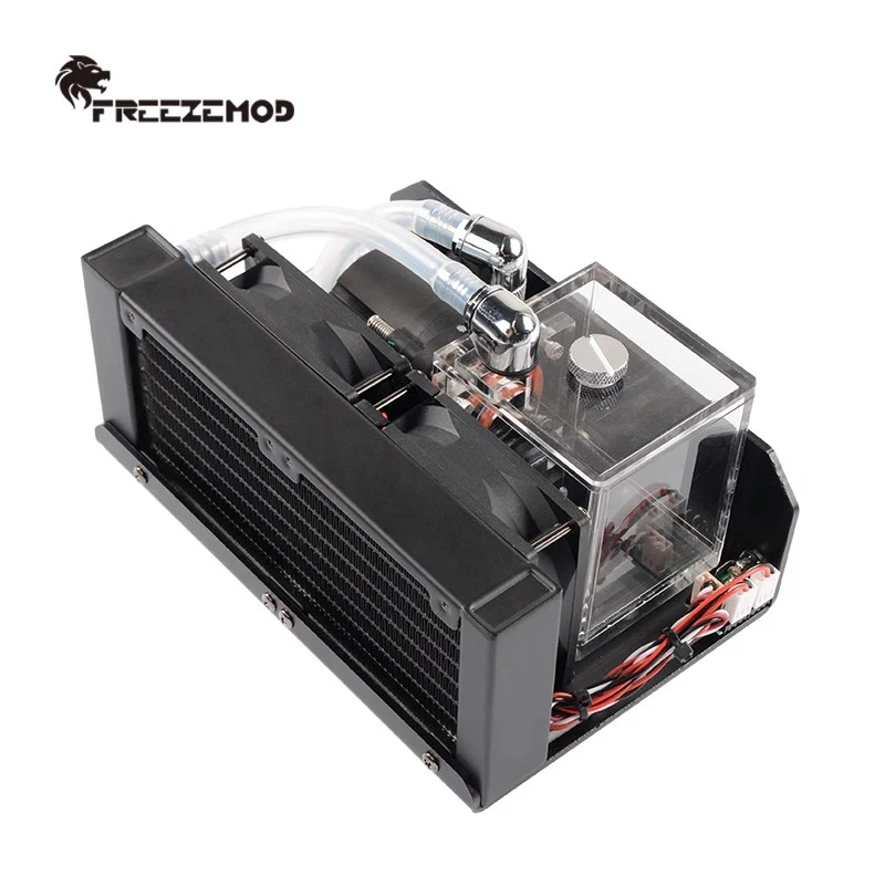 

FREEZEMOD Industrial Watercooler Module,80mm Fan+Water Tank+Pipe+Pump +Radiator, Lift 4 meters/600l/H 12V/24V Voltage SLMZ-V-S