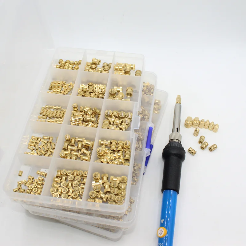 Soldering Iron Tip Brass Insert Nut Heat M2-M10 for 3D Printer Plastic  Copper Hot Melt Knurled Thread Injection Nut Inserts Kit