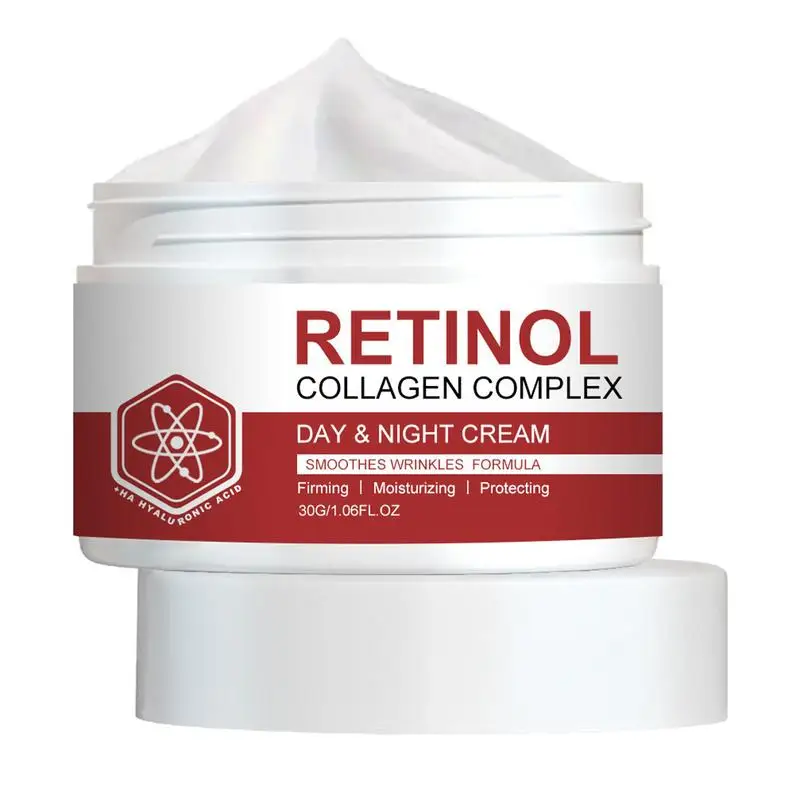 Creme de colágeno para rosto, retinol e ácido hialurônico, dia e noite antienvelhecimento, hidratante facial para cuidados com a pele, novo, 30g