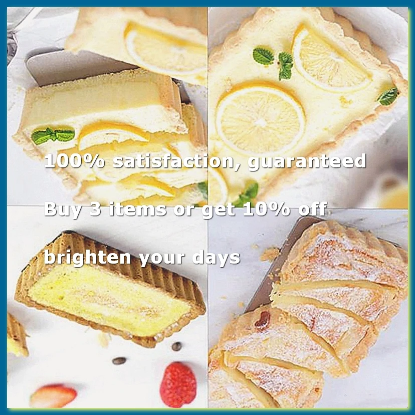 8 Pcs Non-Stick Quiche Tart Pans Rectangle with Removable Bottom,Fluted Tart Tin for Fruit Pie Cake Biscuit Baking
