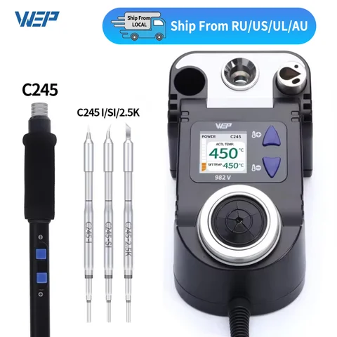 982-V Precision Soldering Station Compatible With C210 C245 Tips Rapid Heating For BGA SMD PCB Repair Digital Soldering Iron Kit