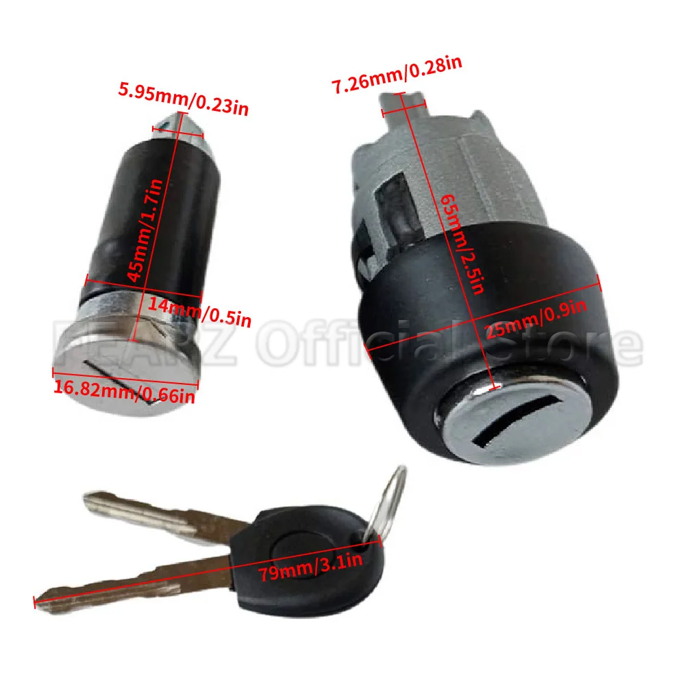 701837205 357905855B 1 Ignition Switch 4 Door Lock Barrel With 2 Keys Complete Set For VW T4 Caravelle MK4 IV 1990-2003