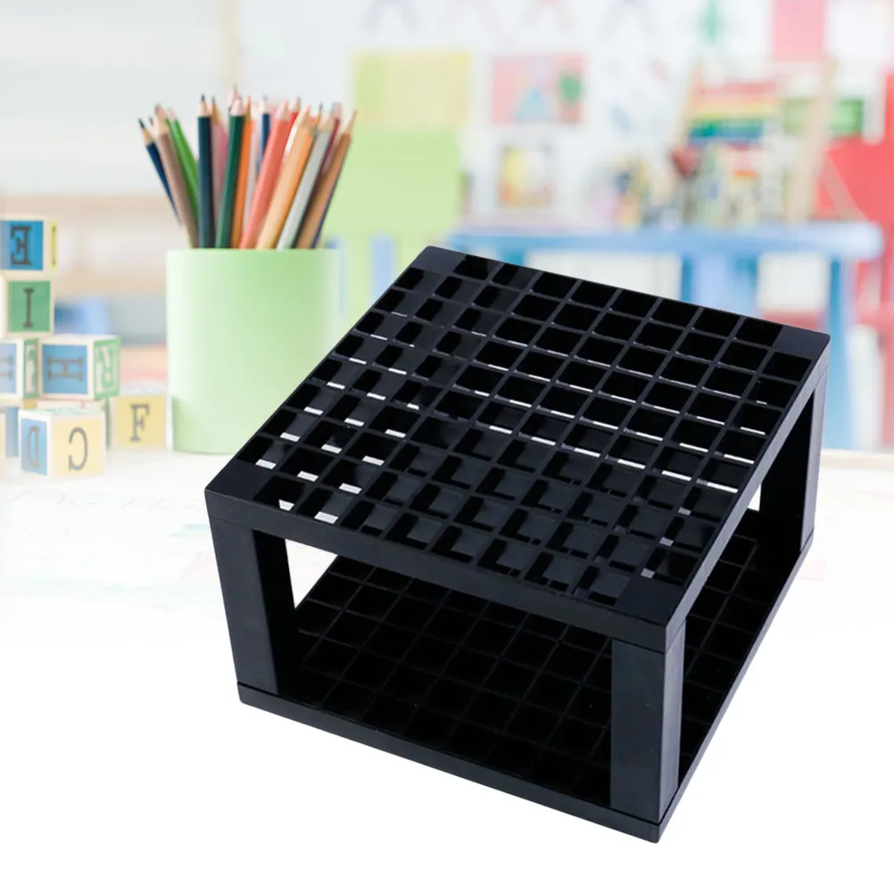 2Pcs 96-Slot Pencil Organizer Holder for Desk Use Keeps Markers Colored Pencils Brushes Neatly Stored Easy Assembly Black