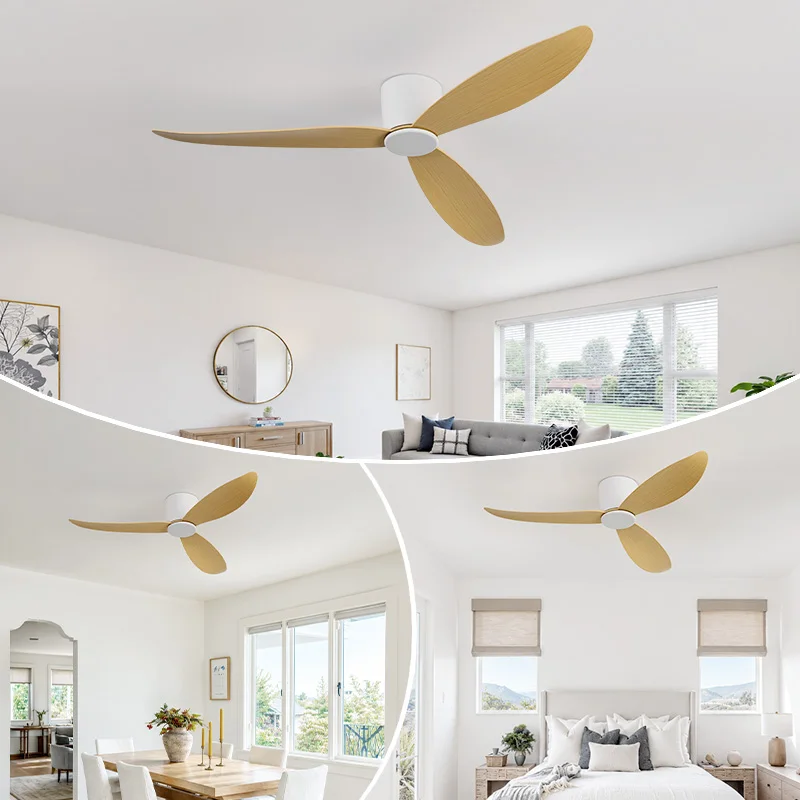 New Products SOVE Modern Ceiling Fan with Remote Control 30W BLDC Motor Simple White Low Floor Ceiling Fans Without Light 220V