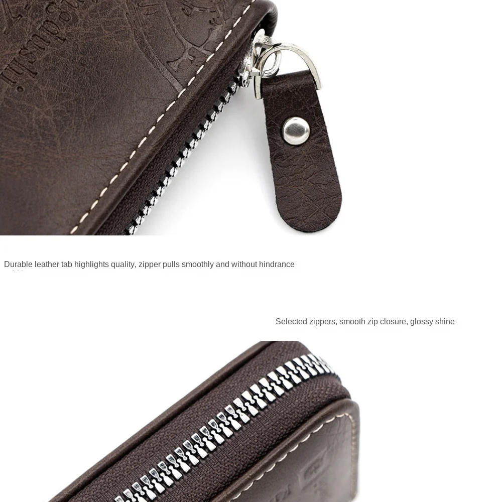 Classic PU Card Case Portable Solid Color Zipper Wallets Multi-functional Multi Card Business Card Bag Women Men