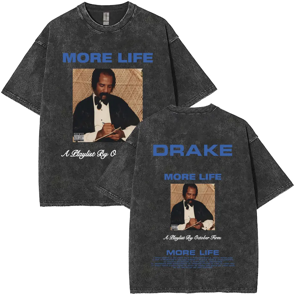Washed Vintage Rapper Drake What Did I Miss T-shirts Men Women Hip Hop Fashion Pop Music T Shirts Men's Oversized Short Sleeve