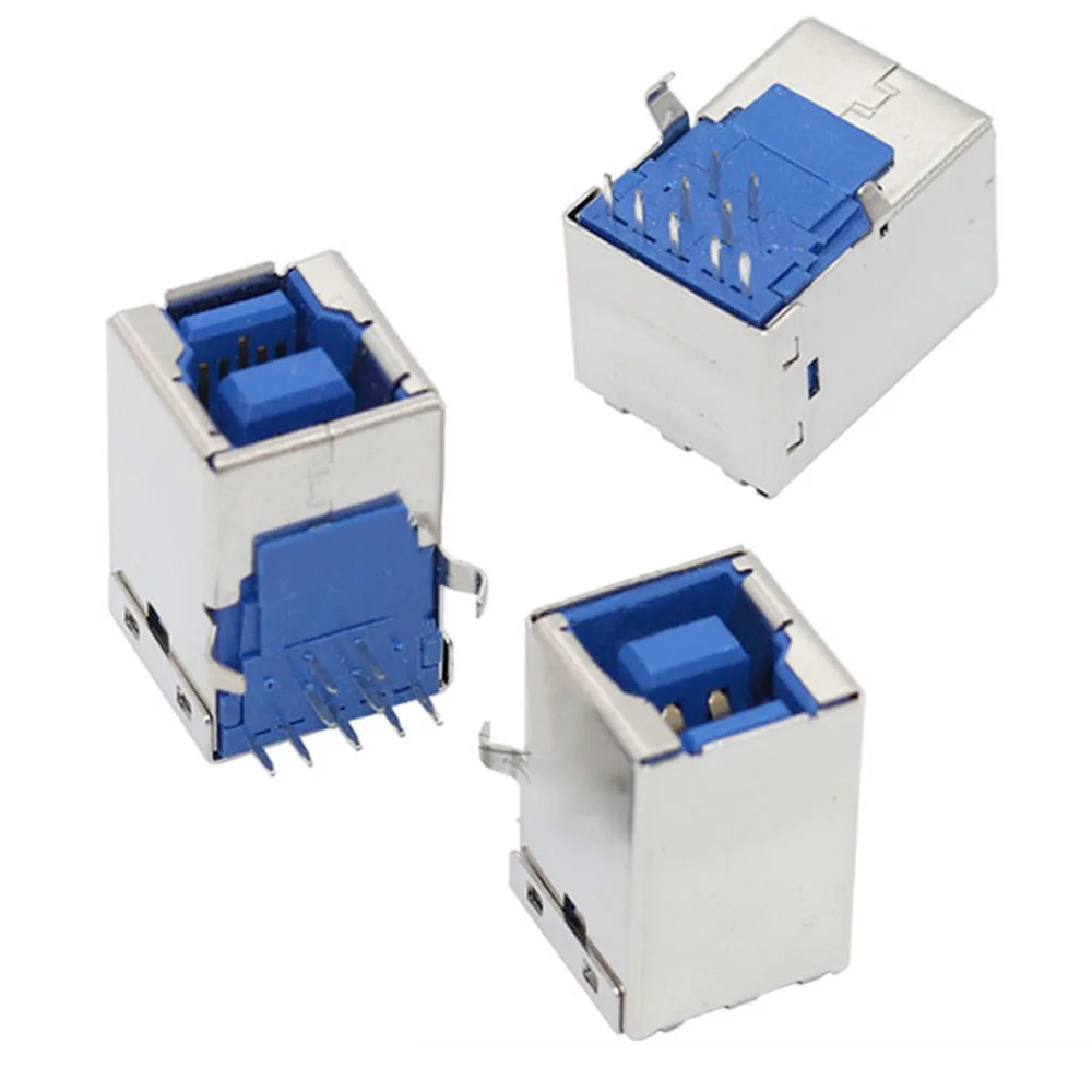 DIY 5pcs/lot USB 3.0 B Type Female Socket Connector for High-speed Printer Data Interface Connect Adapter Plug PCB SDA Cable