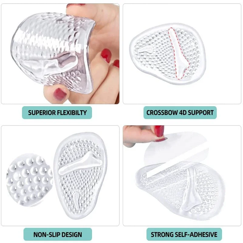 Silicone Women Half Insoles for High Heel Forefoot Anti-Slip Relieve Foot Pain Inserts Cushion Care Absorbs Shock Gel Shoes Pads