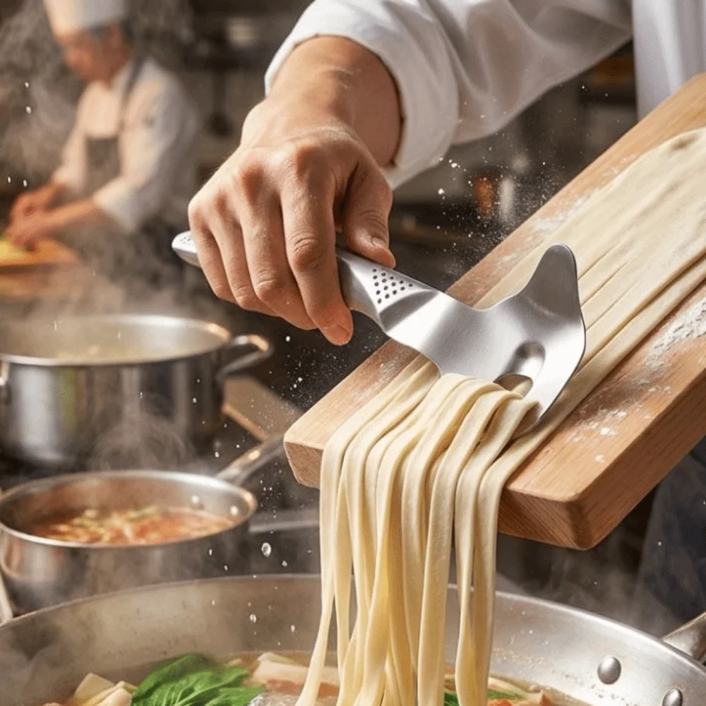 

Kitchen Tool Stainless Steel Manual Noodle Cutter Mixing Stirrer Seamless Dough Whisk Non-stick Noodles Maker Home Kitchen