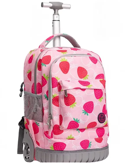 Travel Rolling Luggage Bag For Girls Laptop Rolling Backpack18 Inch Girls Wheeled Backpack For teenagers Travel Trolley Luggage