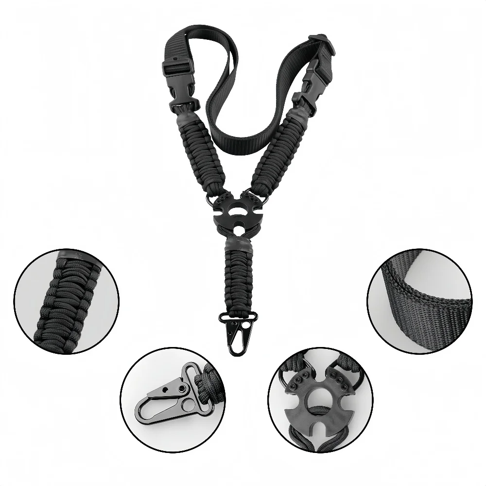 Taktischer Einpunkt-Schulterriemen aus Nylon-Gurtband, Paracord-Mehrzweck-Gewehrriemen, Langlebiger Verstellbarer Schrotflintengurt für die Jagd – Detail 1