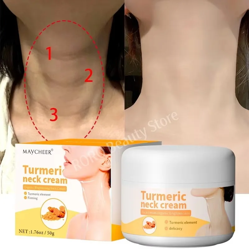 

Effective Turmeric Neck Cream Reduce Double Chin Fade Fine Lines Anti-Wrinkle Firm Whitening Brighten Neck Skin Care Products