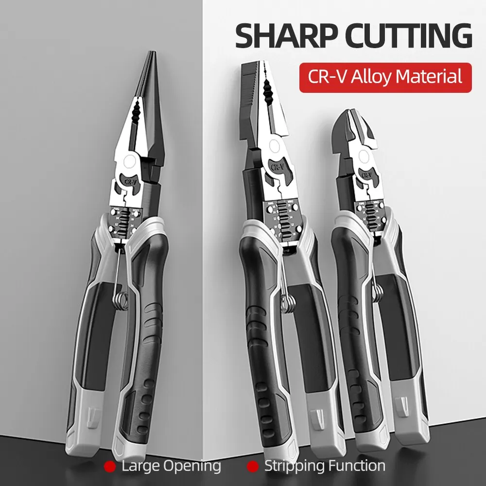 U50 Universal Wire Cutter Diagonal Pliers Crimping Pliers Needle Nose Pliers Multifunctional Hardware Hand Tools Electrician