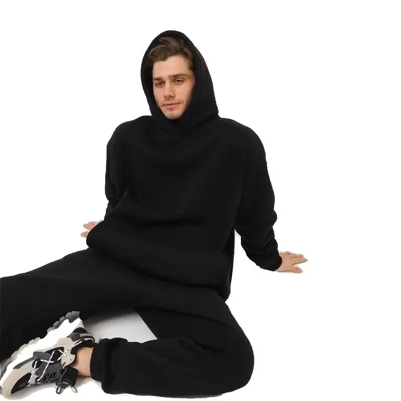 Unisex Fall Winter Hoodie Tracksuit Set Casual Athletic Wear for Men Women