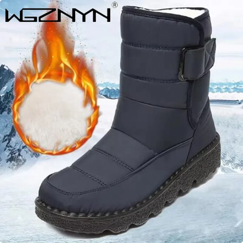 Waterproof Snow Boots for Women 2025 Non-slip Warm Winter Shoe Woman Thicken Plush Platform Ankle Boot Cotton Padded Botas Mujer