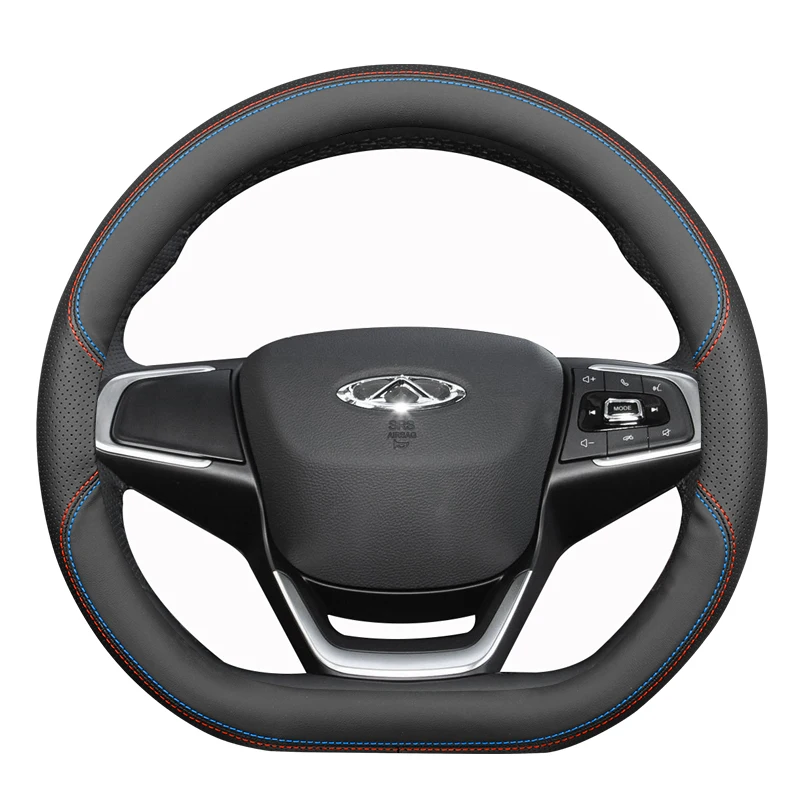 Steering Wheel Cover for Chery Exeed 5X Tiggo 7 8 7pro D-type Universal Car Accessories Genuine Leather Non-slip Sweatproof 38cm