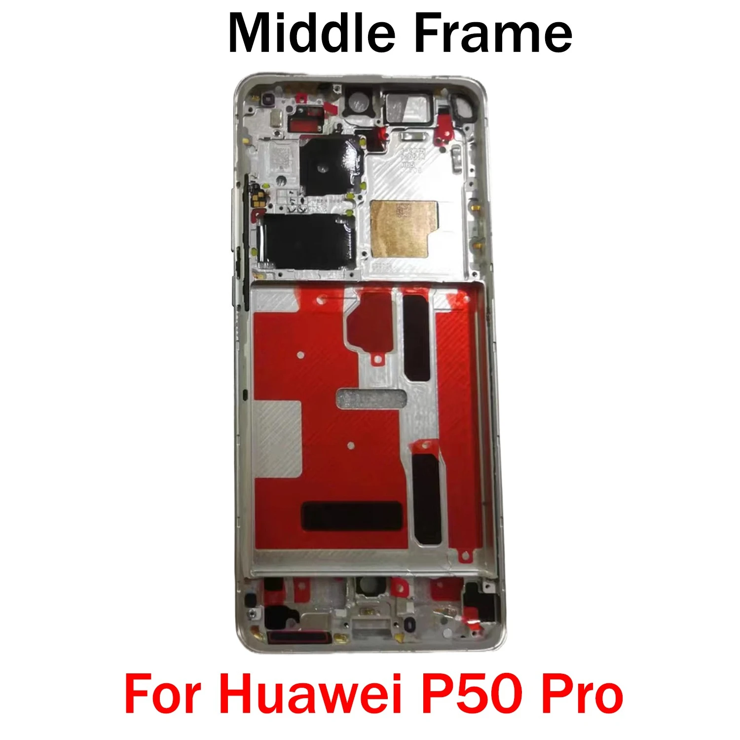 Moldura Intermediária para Huawei P50 Pro JAD-AL50 JAD-LX9 JAD-AL00, Peças de Reparo da Carcaça Frontal do LCD