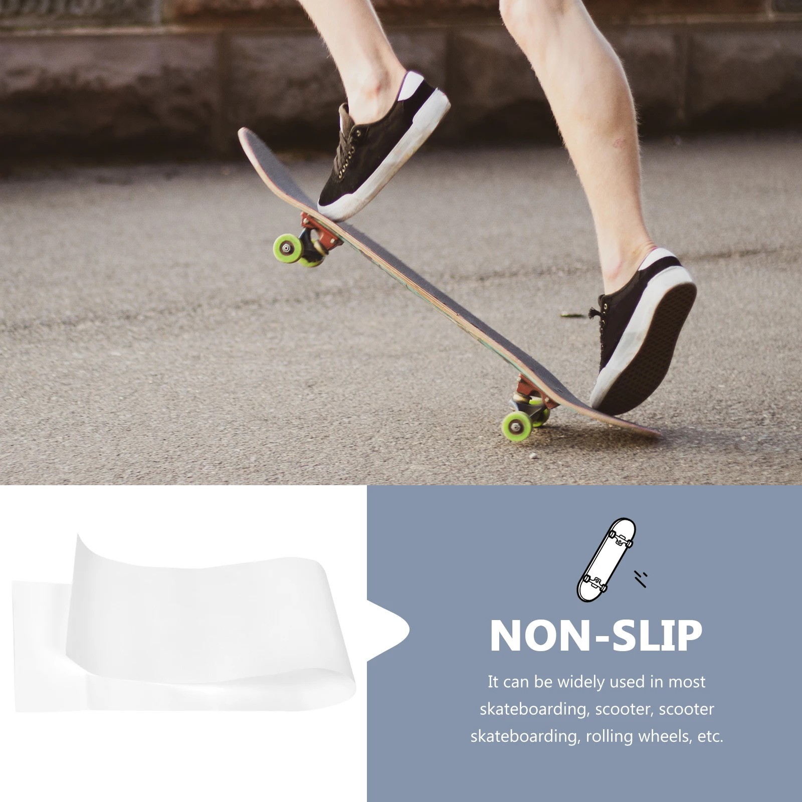 

1pc Transparent Sandpaper for Skateboard Clear Adhesive Teflective Grip Tape Anti Skid Wear Resistant Skateboarding
