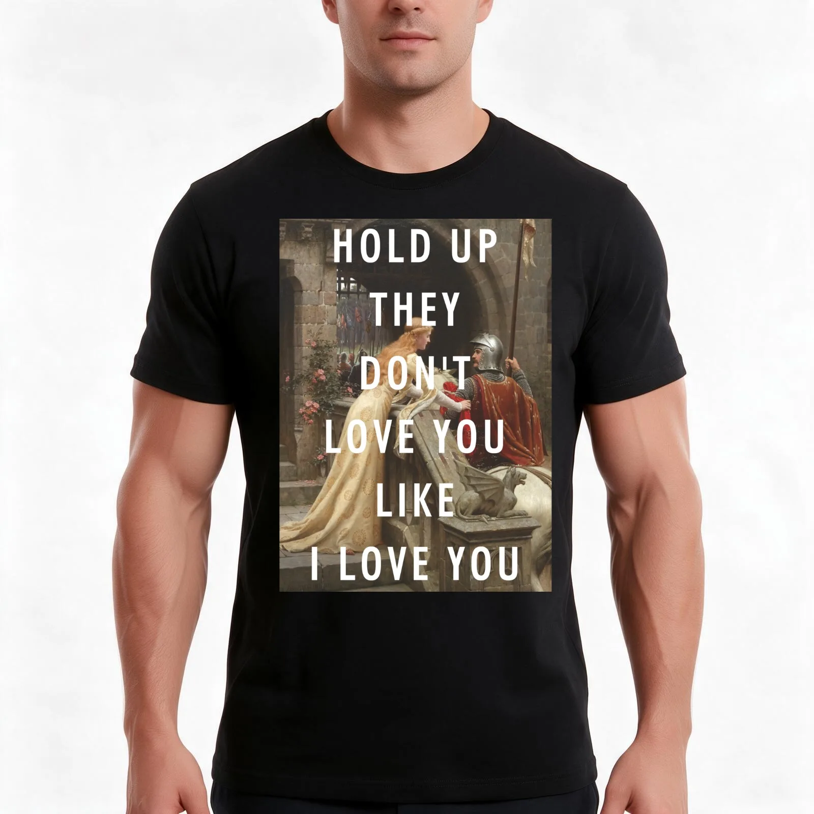 HOLD UP THEY DON'T LOVE YOU LIKE I LOVE YOU T-Shirt, Summer Casual Cotton Tee, Oversized Streetwear Tops, Vintage Graphic Print