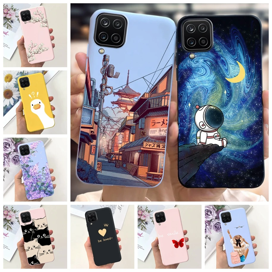 For Cover Samsung Galaxy A12 Case SM-A125F Phone Cover Fashion Soft Silicone Funda For Samsung A12 A42 M12 M22 M42 F22 F62 Coque