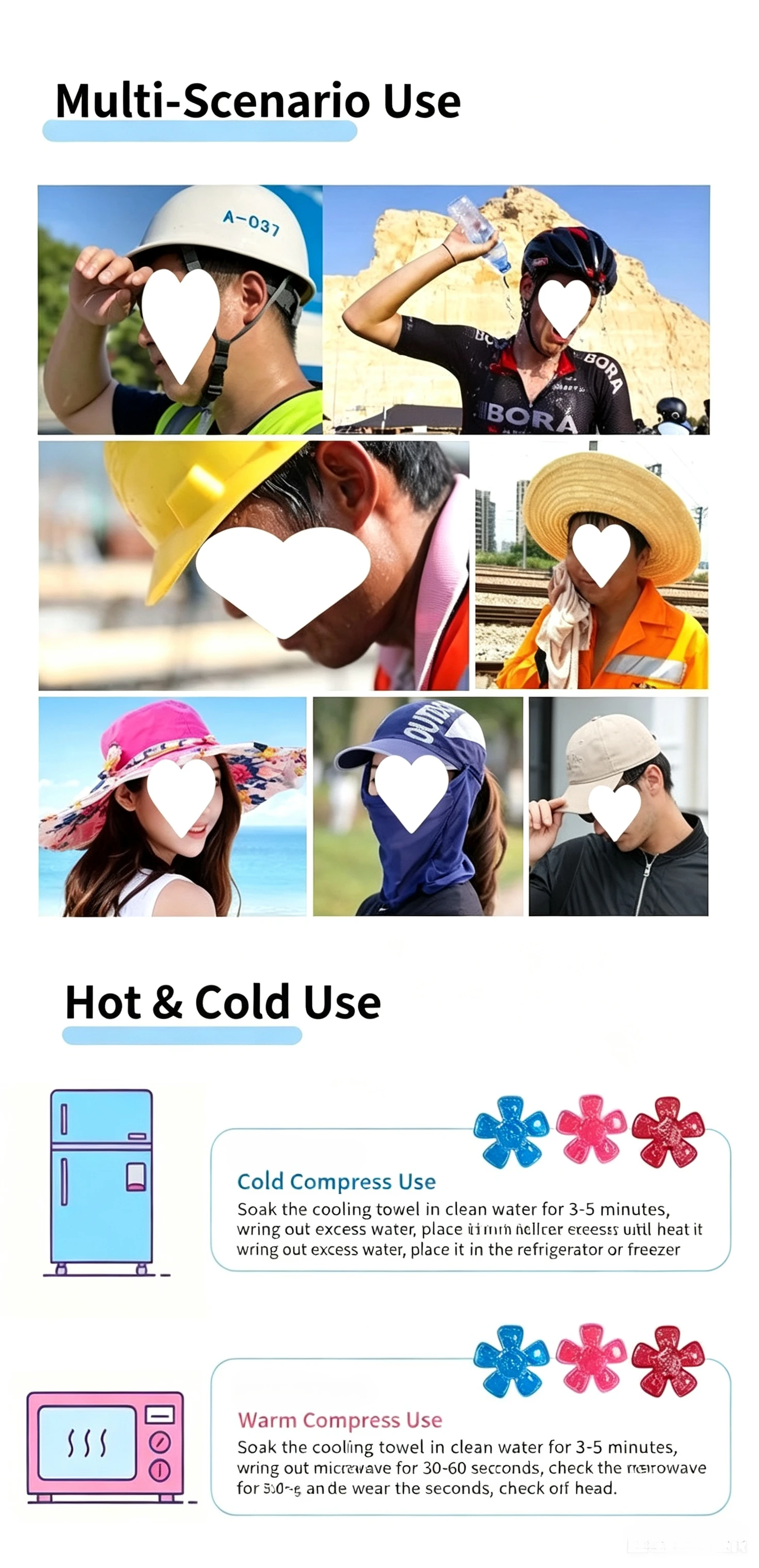 Blue PVC Gel Ice Pack - Adjustable Cooling Pad for Helmets & Hats | Reusable Cold Compress Travel Portable Outdoor Accessory view 3