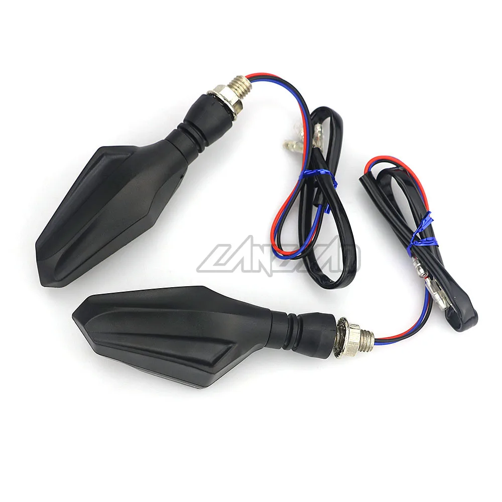 Par motocicleta led turn signal lâmpadas esquerda direita sinais de luzes diurnas indicadores pisca universal para honda kawasaki