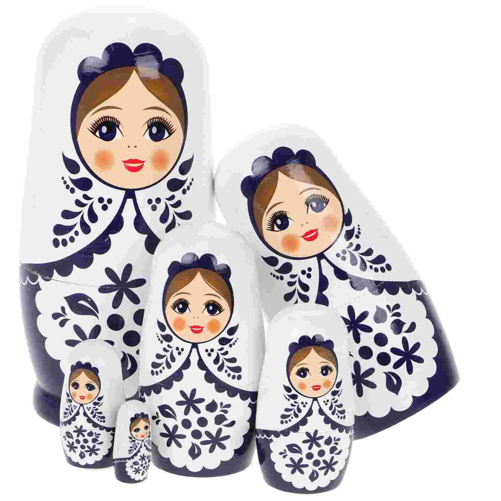 

Wooden Toys Girls Matryoshka Manual Nesting Dolls Kids Craft Russian for Child Ornament Making Kit